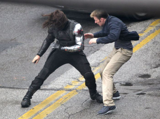 Illustration for article titled Set photos reveal epic fight scenes in X-Men and Captain America 2!